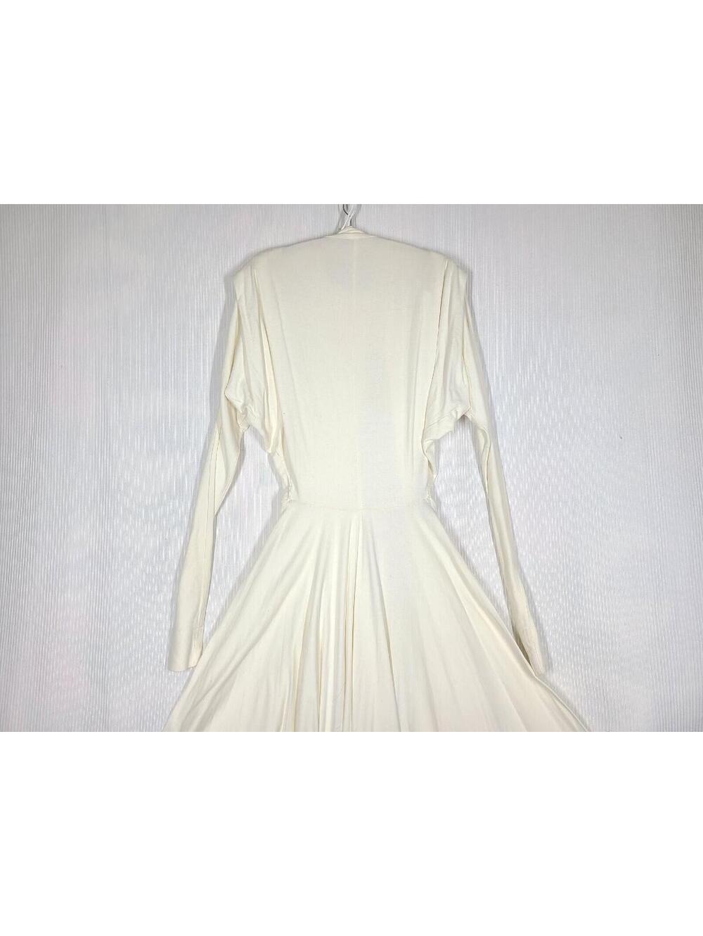 Vtg 70s OMO Norma Kamali Knit Dress XLong Sleeve Wrap Circle Skirt Early Rare - Picture 11 of 13